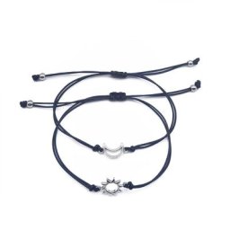 Bracelet de Couple en forme de lune ou de soleil 2 pièces décoration exquise cadeau pour petite