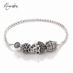 Thomas – Bracelet en Zigzag pour homme et femme bijou fin croix héros et tête de mort bijou en