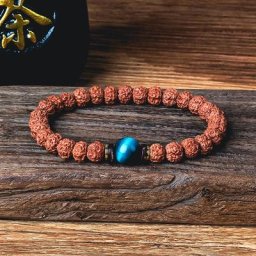 Bracelets en perles naturelles oeil de tigre Rudraksha pour femmes bijoux de méditation prière