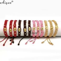 Bracelet tressé en fil de nylon Sanit Jude et Vierge Marie peut être donné en cadeau et peut prier