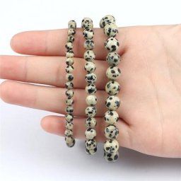 Bracelet en pierre naturelle 4mm/6mm/8mm pour hommes et femmes perles mouchetées bijoux simples