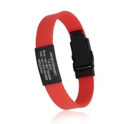 Bracelet d'Identification Médicale Personnalisé en Silicone pour Enfant et Femme Sécurité Gravure