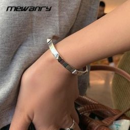 Mewanry-Bracelet Ajustable en Argent pour Femme Nouvelle Tendance Rock Hip Hop Vintage Couples