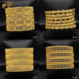 XUHUANG-Bracelet plaqué or 24 carats bijoux indiens bracelets à breloques de luxe Dubaï mariée