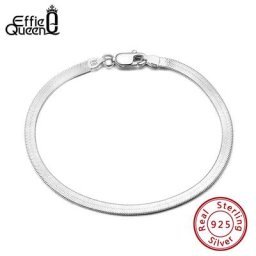 Effie Queen – bracelet en argent Sterling 925 pour hommes et femmes chaîne à chevrons Flexible et