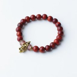 Bracelets en perles de bois mala bouddhisme tibétain pour hommes et femmes ponceuses rouges OM
