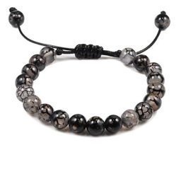 Bracelet en pierre naturelle craquelée pour hommes et femmes breloque Chakra énergie Yoga pour