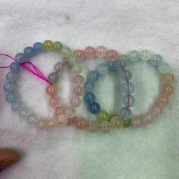 Bracelet rond en morganite de couleur naturelle pour femme pierre d'énergie naturelle breloque