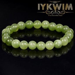Bracelet en Pierre Naturelle pour Homme et Femme Perles de Jades Péridot Protection Magnétique de