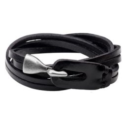 Kirykle-Bracelets à breloques en cuir pour hommes et femmes crochets vintage bracelet rond