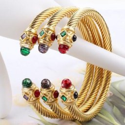 Brillian-Bracelet en acier inoxydable pour femme avec cristal bijoux de luxe fête de Rh vacances