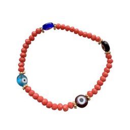 Bracelet porte-bonheur bleu mauvais œil perles de verre fait à la main pour Couple bijoux pour