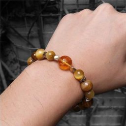 Bracelet en œil de tigre fait à la main pour hommes et femmes Feng Shui le dieu de la richesse
