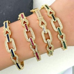 Bracelet à breloques en cristal pavé coloré pour femme bijoux fantaisie Zcomprend on JOCharm