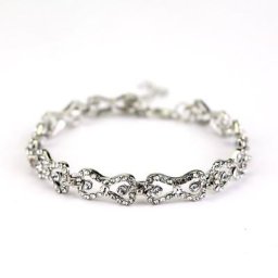 Bracelet en biscuits avec nœud en cristal bijoux à la mode vente en gros The Vampire Diaries