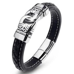 Bracelet en cuir avec marteau rune celtique Viking nordique pour homme bijoux de charme de