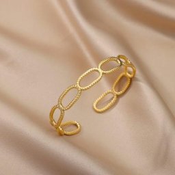 Bracelets géométriques évidés en acier inoxydable pour hommes et femmes bracelet ouvert étanche