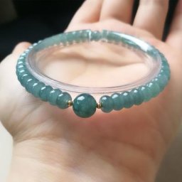 Bracelets artificiel astiques en Perles de Boulier Vert pour Femme Bijoux en Vraie Émeraude