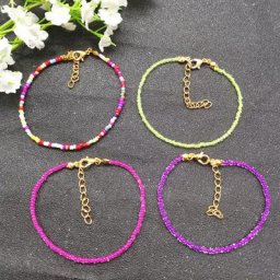 JCYMONG-Bracelets à breloques en perles colorées pour femme mélange bohème bijoux fantaisie 2mm