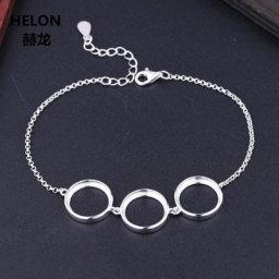 Bracelet en argent regardé 925 pour femme cabochon rond semi-monté vente en gros JO12 x 12mm