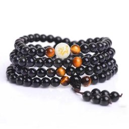 Bracelet en obsidienne noire 108 perles slimmy multi chaussures Ins