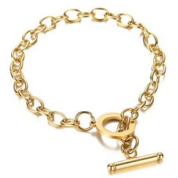 Bracelets simples en acier inoxydable cercle de bijoux pendentif en métal cadeaux de mode 21cm
