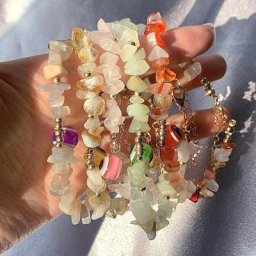 Bracelet en Pierre Naturelle pour Femme Pendentif Turc Porte-Bonheur Mauvais Œil Irrégulier Rock
