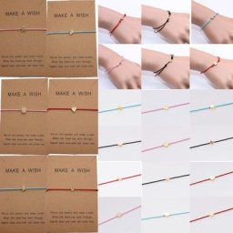 Bracelets en papier pour femmes couronne de cartes cinq étoiles croix papillon corde de cire