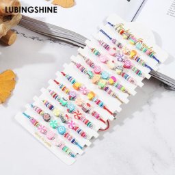 Bracelet à breloques en forme de crème glacée pour femmes et enfants réglable doux perles en