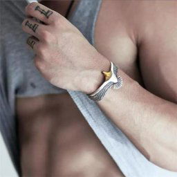 Bracelet d'aigle créatif en métal style rétro ouverture réglable pour hommes et femmes tendance