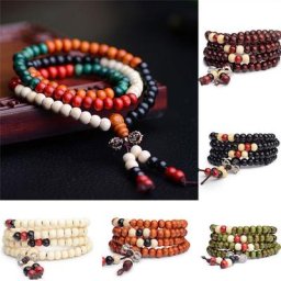 108 perles 8mm naturel bouddhiste santal bouddha bois prière perle unisexe hommes Bracelets &