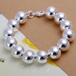 Bracelets de perles couleur argent pour femmes chaîne de mariage classique bijoux à breloques