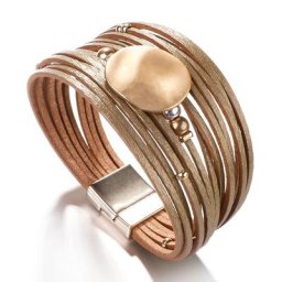 ALLYES – Bracelets bohémiens multicouches pour femmes breloque en cristal fait à la main large