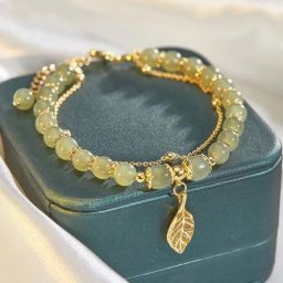 Bracelet perlé en pierre naturelle porte-bonheur pour femme double couche ne se décolore pas