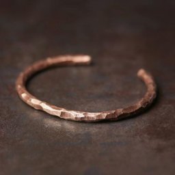 Bracelet en Cuivre Martelé Rustique Steampunk Rétro Punk Menottes Viking Fait à la Main Zones