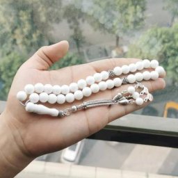 Tasbih – chapelet en céramique blanche 33 perles de prière musulmane Bracelet pendentif islamique