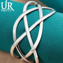 URPRETTY – Bracelet ajustable en argent Sterling 925 pour femme bijoux de fête de fiançailles de