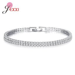 Bracelet de Tennis en argent Sterling 925 pour femmes bijoux de mariage en zircon cubique brillant
