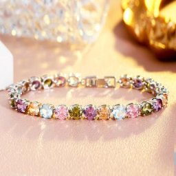 BeaQueen – bracelet classique pour femmes bijoux de fiançailles en cristal multicolore cubique