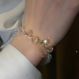 Bracelet de perles en cristal rose pour femmes et filles mode coréenne corde élastique breloque