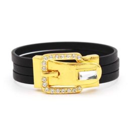 Bracelet manchette en cuir noir style Punk avec personnalité Joker Tide femmes mérite des