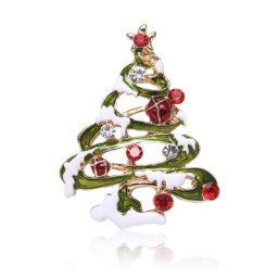 Blucome – broche d'arbre de noël en cristal pour femmes et enfants sac de pull écharpe épingles