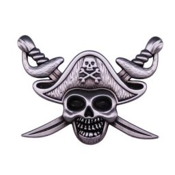 Épingle tête de mort et crosseo avec chapeau et badge comme un 7 5