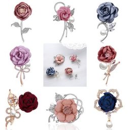 Rinhoo – broche à fleurs en tissu pour femme accessoires de bijoux de mariage classiques épingle à