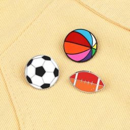 Broches de Football Rugby volley-ball Sport sain en émail pour enfants manteau Badges de sac
