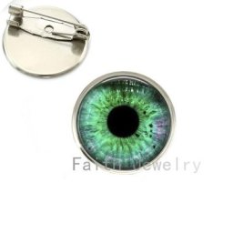 CreMobHuman Eye Lass Cabochon Photo Broches Nouveauté Intéressante Mode Charmante Image Colorée