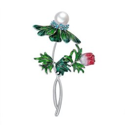 Fashion high-end temperament alloy rhinestone dripping oil corsage all-match ladies flower brooch