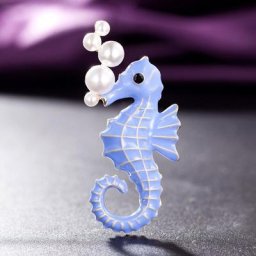 Zlxgirl-Broches hippocampe pour hommes épingles de dessin animé animal joli accessoire hijab