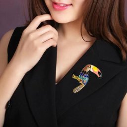 Broche de manteau en émail incassable longue durée motif d'oiseau pour Banquet