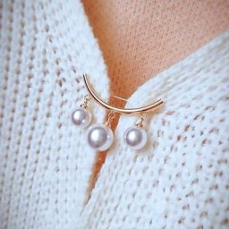 Vneck – broches à revers en perles pour femme fermoir fixe Style Simple antidérapant Cardigan